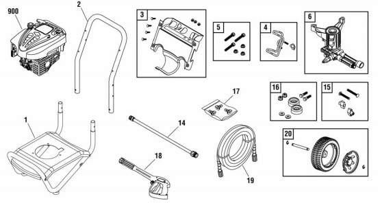 Troy-bilt Pressure Washer 020293 Parts 1-888-279-9274